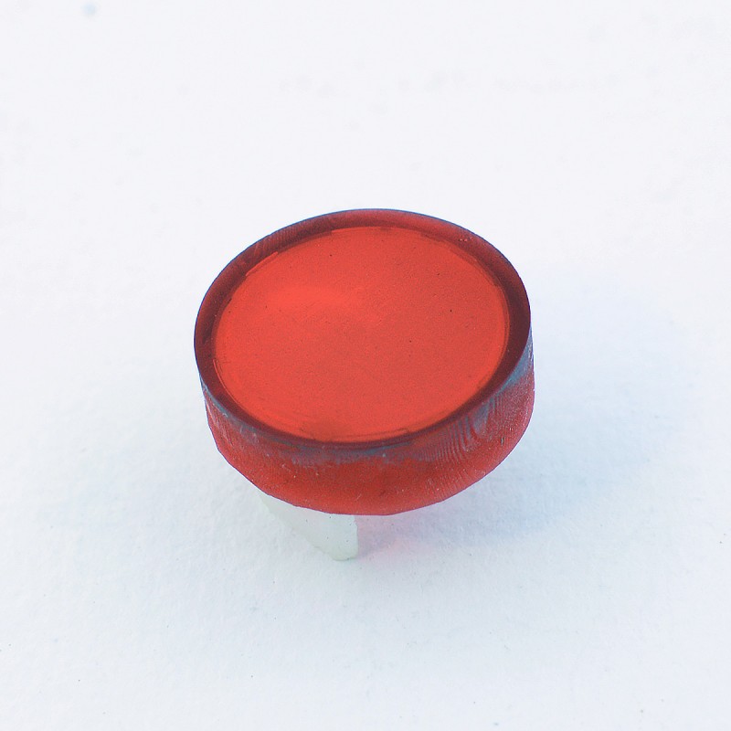 Red resin lens for real red button